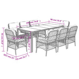 9 Piece Garden Dining Set with Cushions Black Poly Rattan