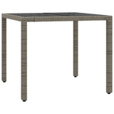 5 Piece Garden Dining Set with Cushions Grey Poly Rattan - Top-Down View