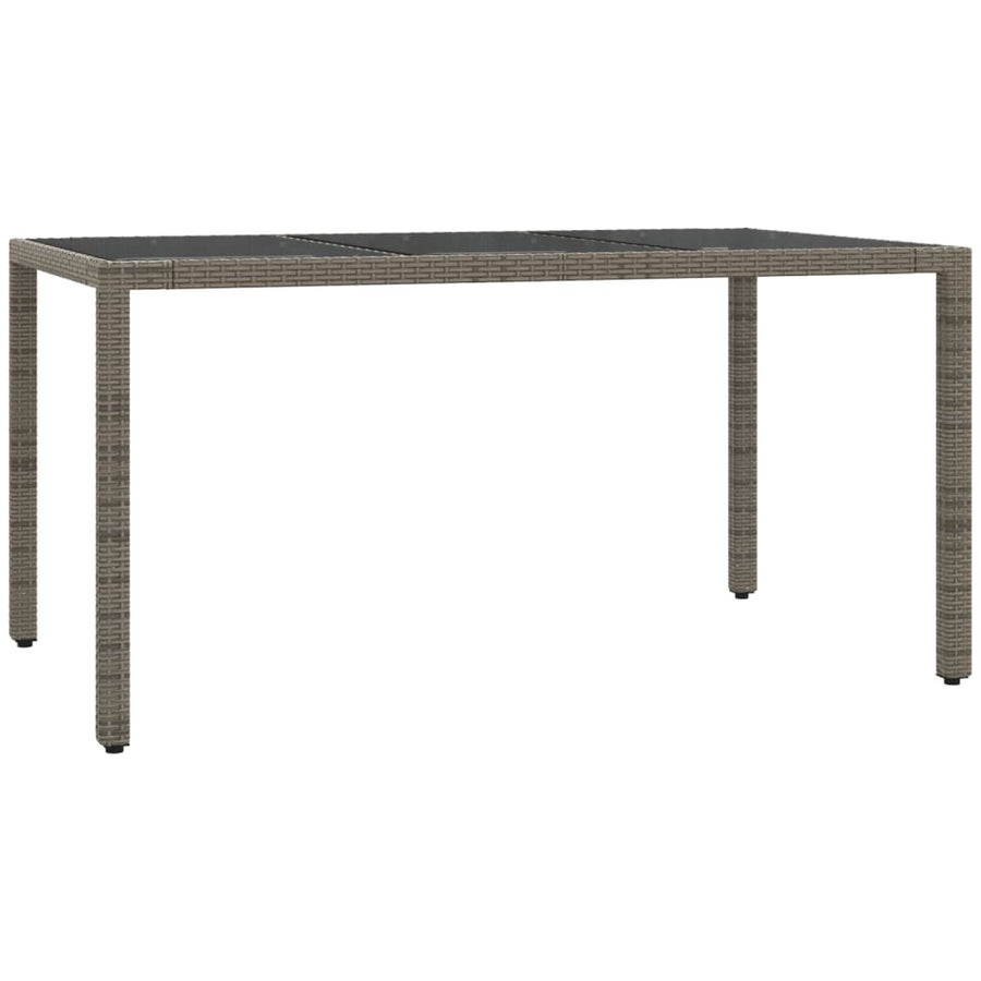 5 Piece Garden Dining Set with Cushions Grey Poly Rattan