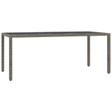 7 Piece Garden Dining Set with Cushions Grey Poly Rattan