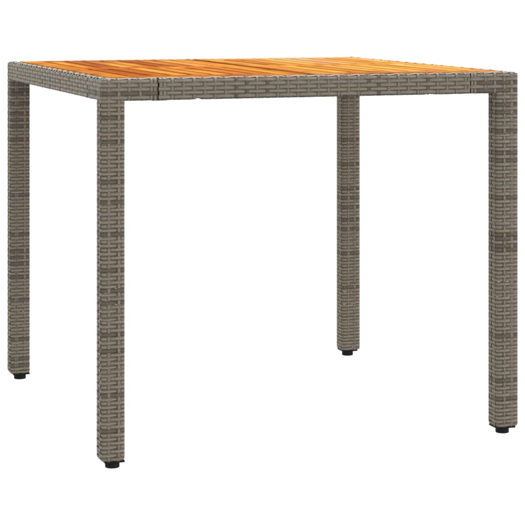 5 Piece Garden Dining Set with Cushions Grey Poly Rattan