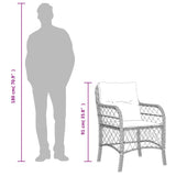 5 Piece Garden Dining Set with Cushions Grey Poly Rattan - Low Angle