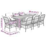 9 Piece Garden Dining Set with Cushions Black Poly Rattan - Close-Up Angle