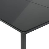 7 Piece Garden Dining Set with Cushions Black Poly Rattan - Rear View