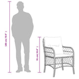 5 Piece Garden Dining Set with Cushions Grey Poly Rattan