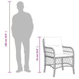 5 Piece Garden Dining Set with Cushions Grey Poly Rattan - Low Angle