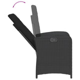 5 Piece Garden Dining Set with Cushions Black Poly Rattan - 45-Degree Angle
