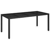 9 Piece Garden Dining Set with Cushions Black Poly Rattan - Side View