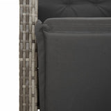 5 Piece Garden Dining Set with Cushions Grey Poly Rattan - Extra Image