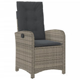 5 Piece Garden Dining Set with Cushions Grey Poly Rattan - Top-Down View