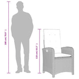 7 Piece Garden Dining Set with Cushions Grey Poly Rattan - Extra Image