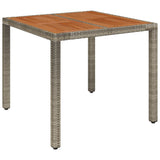5 Piece Garden Dining Set with Cushions Grey Poly Rattan