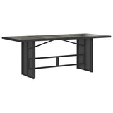 9 Piece Garden Dining Set with Cushions Black Poly Rattan - Top-Down View