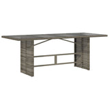 7 Piece Garden Dining Set with Cushions Grey Poly Rattan - Top-Down View