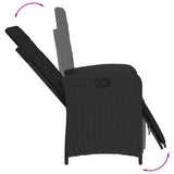 7 Piece Garden Dining Set with Cushions Black Poly Rattan - Close-Up Angle