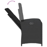 3 Piece Garden Dining Set with Cushions Black Poly Rattan