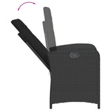 5 Piece Garden Dining Set with Cushions Black Poly Rattan