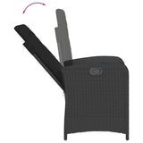 5 Piece Garden Dining Set with Cushions Black Poly Rattan - Top-Down View