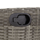 5 Piece Garden Dining Set with Cushions Grey Poly Rattan - Close-Up Angle