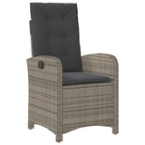 5 Piece Garden Dining Set with Cushions Grey Poly Rattan - Top-Down View