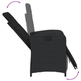 5 Piece Garden Dining Set with Cushions Black Poly Rattan - 45-Degree Angle