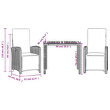 3 Piece Bistro Set with Cushions Black Poly Rattan - Extra Image