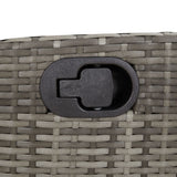 3 Piece Bistro Set with Cushions Grey Poly Rattan - Close-Up Angle