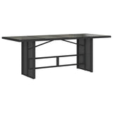 9 Piece Garden Dining Set with Cushions Black Poly Rattan - Top-Down View