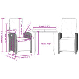 3 Piece Bistro Set with Cushions Black Poly Rattan - Extra Image