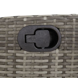 5 Piece Garden Dining Set with Cushions Grey Poly Rattan - Low Angle