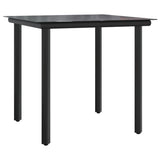 5 Piece Garden Dining Set with Cushions Grey Poly Rattan - Top-Down View