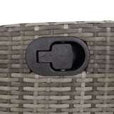 5 Piece Garden Dining Set with Cushions Grey Poly Rattan - Low Angle