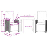 3 Piece Bistro Set with Cushions Beige Poly Rattan - Extra Image
