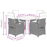 5 Piece Garden Dining Set with Cushions Beige Poly Rattan - Extra Image