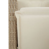 5 Piece Garden Dining Set with Cushions Beige Poly Rattan - Close-Up Angle