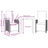 3 Piece Bistro Set with Cushions Beige Poly Rattan - Extra Image