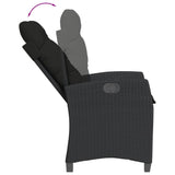 5 Piece Garden Dining Set with Cushions Black Poly Rattan