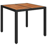 3 Piece Garden Dining Set with Cushions Black Poly Rattan - Side View