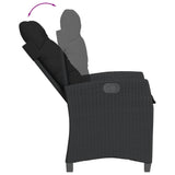 3 Piece Garden Dining Set with Cushions Black Poly Rattan - 45-Degree Angle