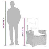 3 Piece Garden Dining Set with Cushions Grey Poly Rattan - Extra Image