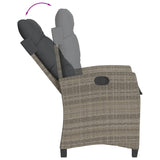 5 Piece Garden Dining Set with Cushions Grey Poly Rattan - 45-Degree Angle