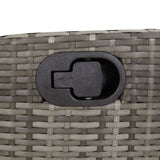 5 Piece Garden Dining Set with Cushions Grey Poly Rattan - Low Angle
