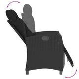 3 Piece Garden Dining Set with Cushions Black Poly Rattan - Top-Down View