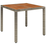 3 Piece Garden Dining Set with Cushions Grey Poly Rattan - 45-Degree Angle