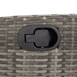 7 Piece Garden Dining Set with Cushions Grey Poly Rattan - Close-Up Angle