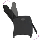 3 Piece Garden Dining Set with Cushions Black Poly Rattan - Top-Down View