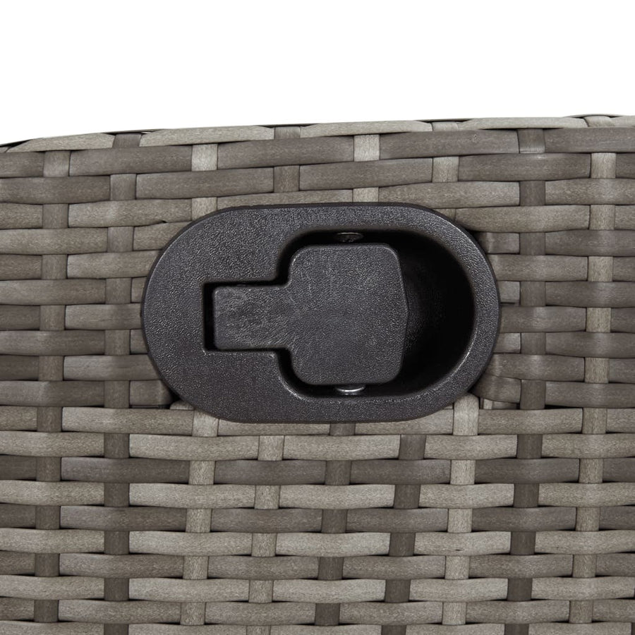 3 Piece Garden Dining Set with Cushions Grey Poly Rattan