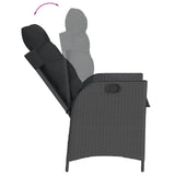 3 Piece Garden Dining Set with Cushions Black Poly Rattan - Top-Down View