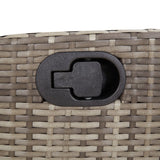 5 Piece Garden Dining Set with Cushions Grey Poly Rattan - 45-Degree Angle