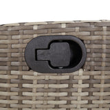 5 Piece Garden Dining Set with Cushions Grey Poly Rattan